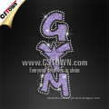 GYM iron on letter wholesale glitter rhinestone transfer for jeans